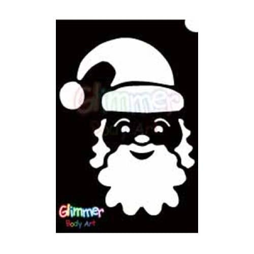 Glimmer Body Art Glitter Tattoo Stencils - Santa (5/pack)