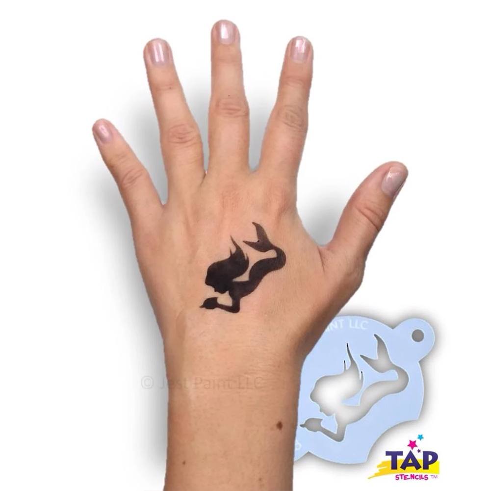 TAP Face Painting Stencil - Mermaid With Shell (093)