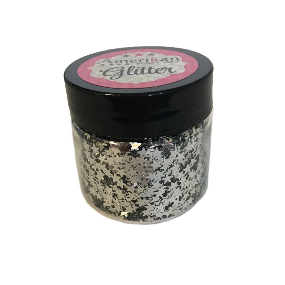 Amerikan Body Art Chrome Silver Glitter Stars (1 oz)