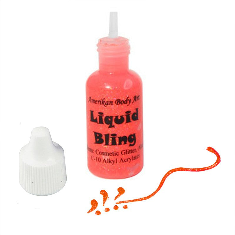 Amerikan Body Art Liquid Bling Glitter - Electric Orange (0.5 oz)