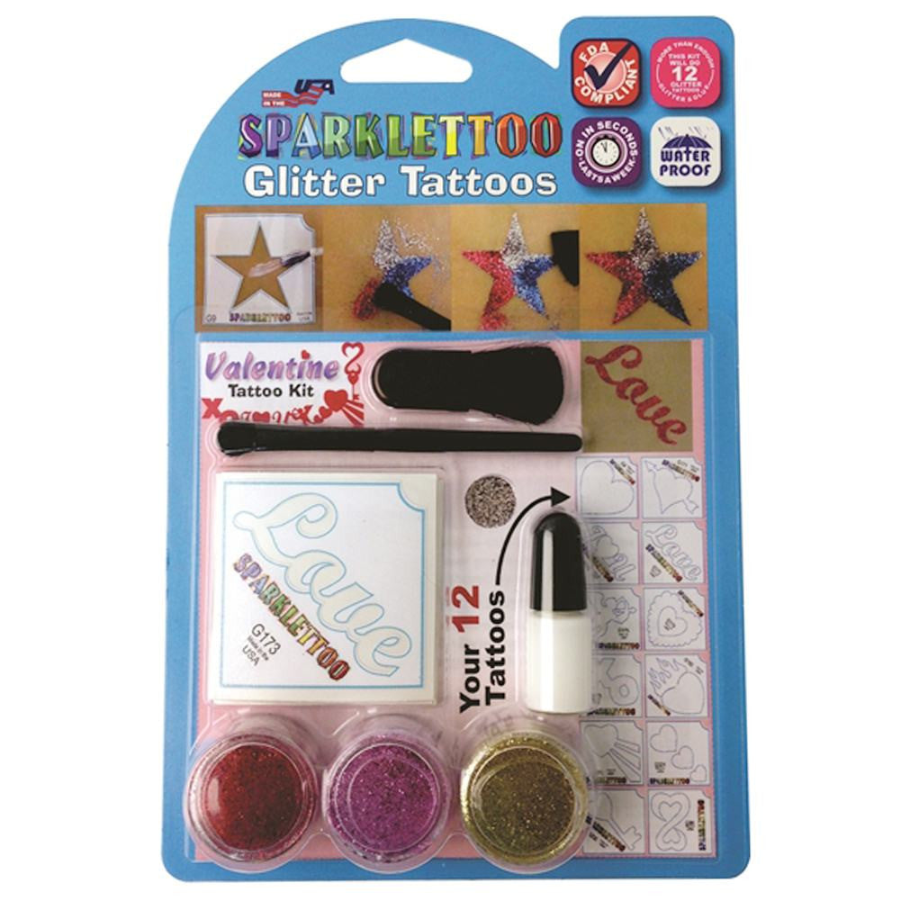 Ruby Red Glitter Tattoo Kit - Valentine