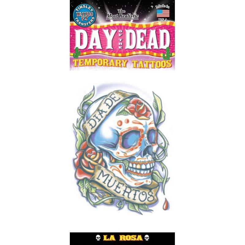 Tinsley Transfers Day Of The Dead Temporary Tattoo FX - La Rosa