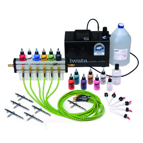 Graftobian Deluxe Fantasy Airbrush System - Six Brushes (2 oz/58 ml)