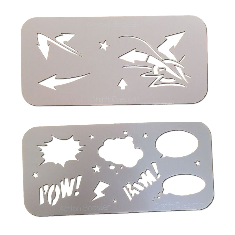 GraffitiEyes Booster Pak Stencil Kit - Arrows &amp; Action Bubbles