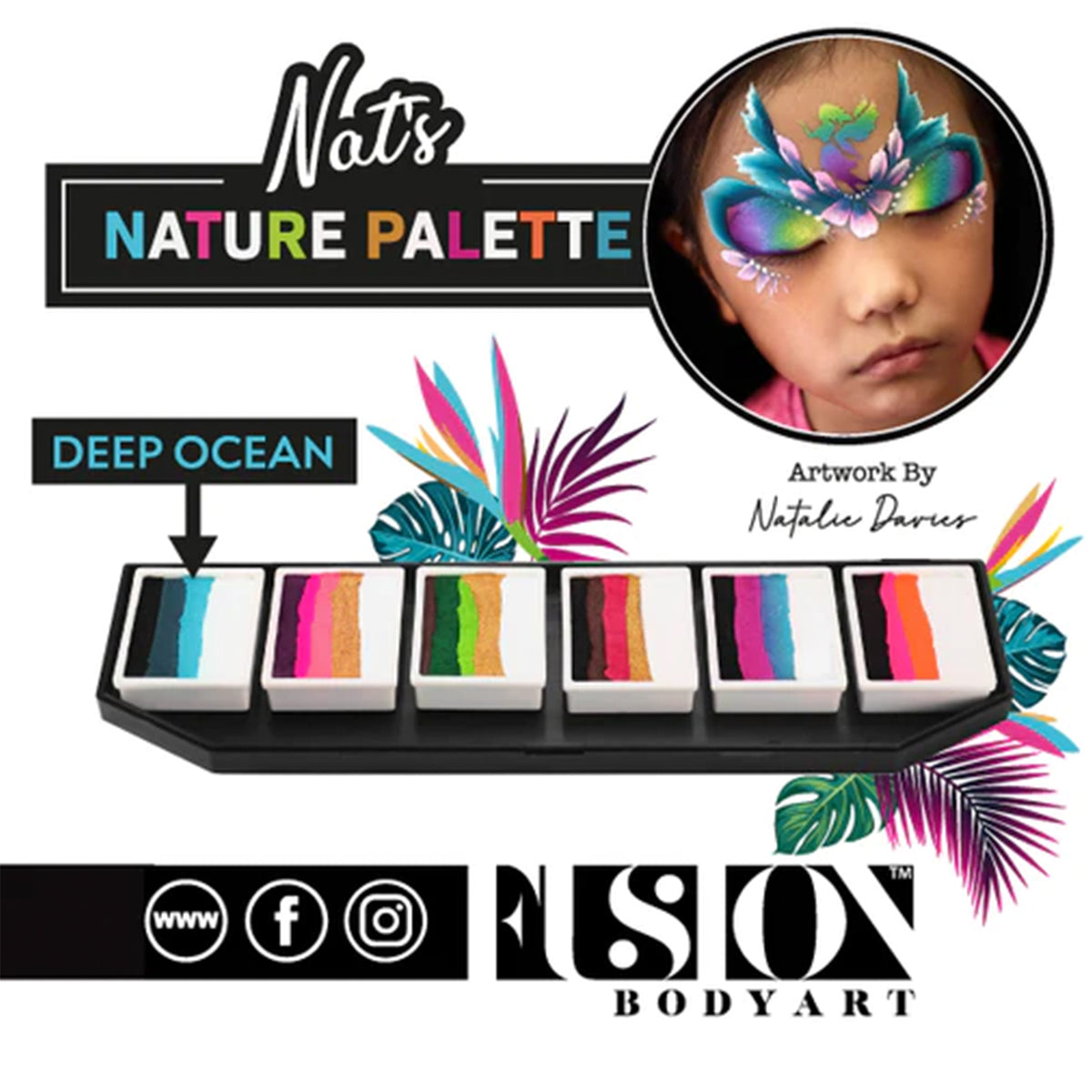 Fusion Body Art Natalee Davies Nature Split Cake Palette (6 Cakes/10 gm)