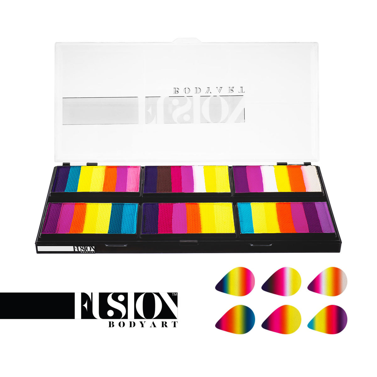 Fusion Body Art Spectrum FX Palette - Leanne&#39;s Vivid Rainbow Petal Palette (Non Neon)