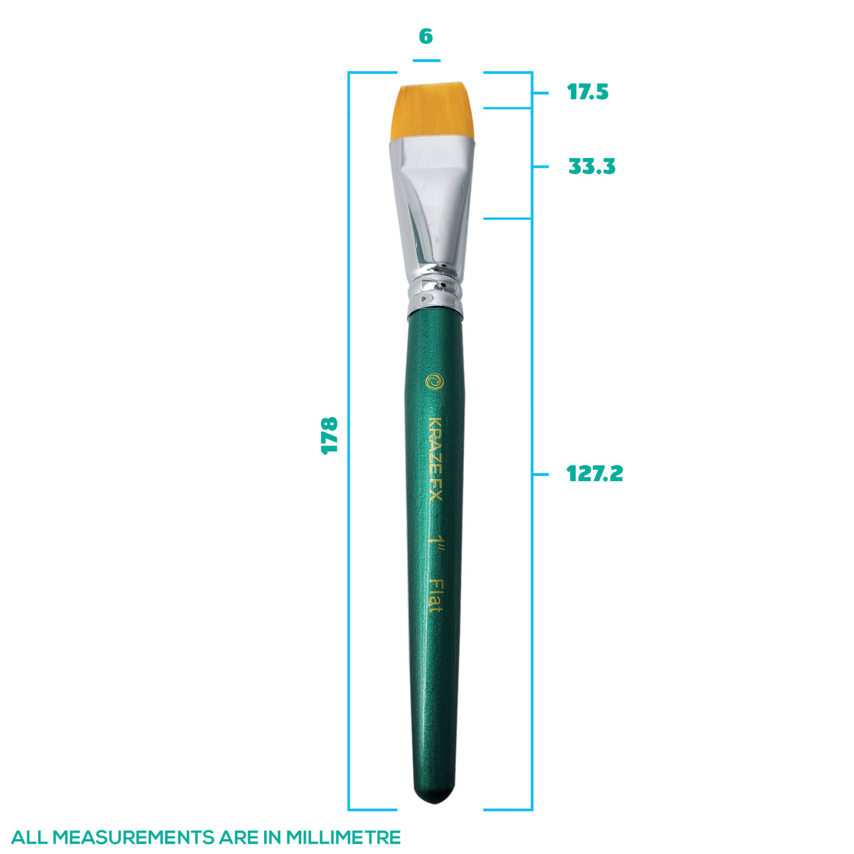 Kraze Flat Brush - 1&quot;