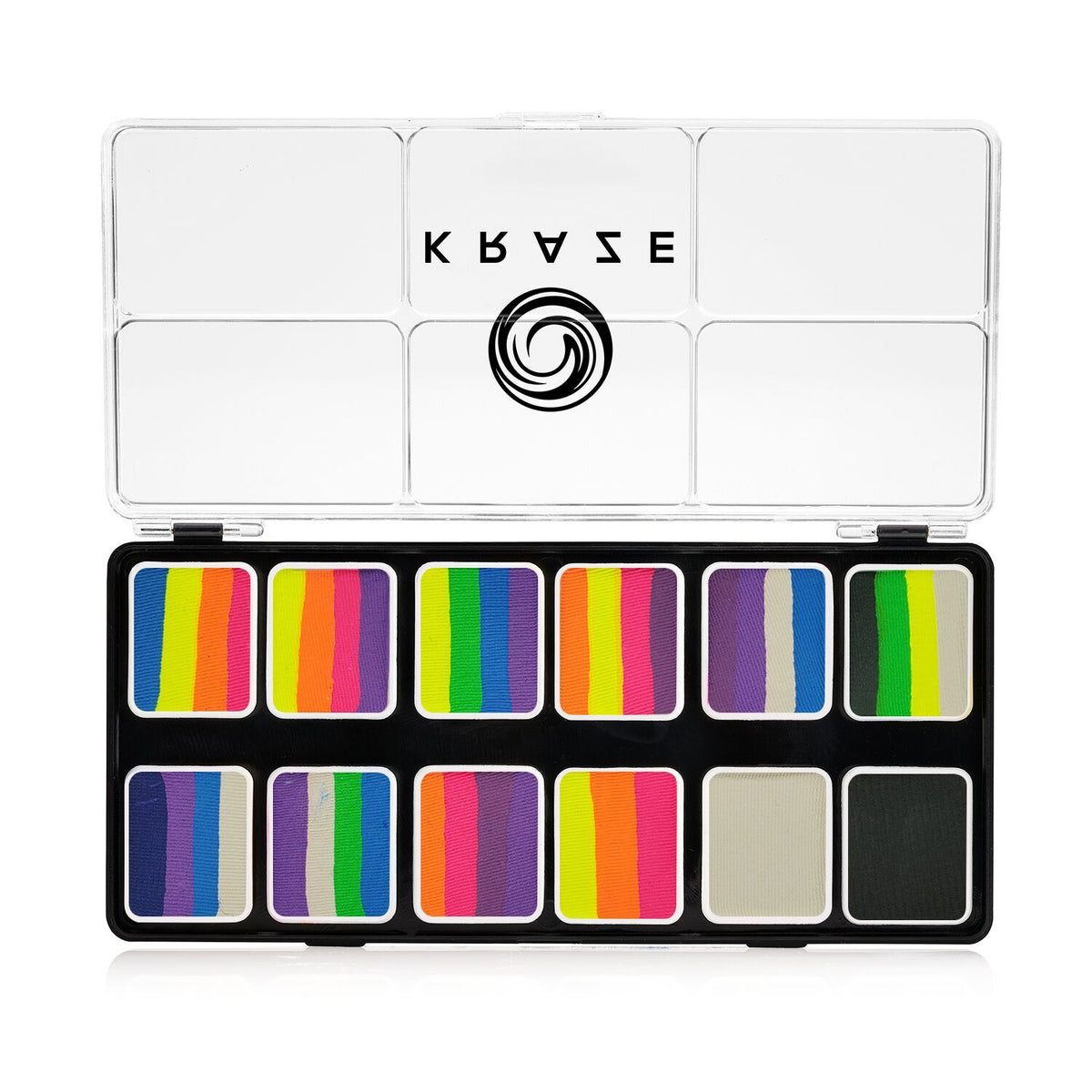 Kraze FX 12 Neon Pop One Stroke Split Cake Palette (6 gm each)