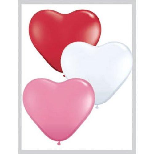 Heart Shaped Balloons - 6&quot; (100/bag)