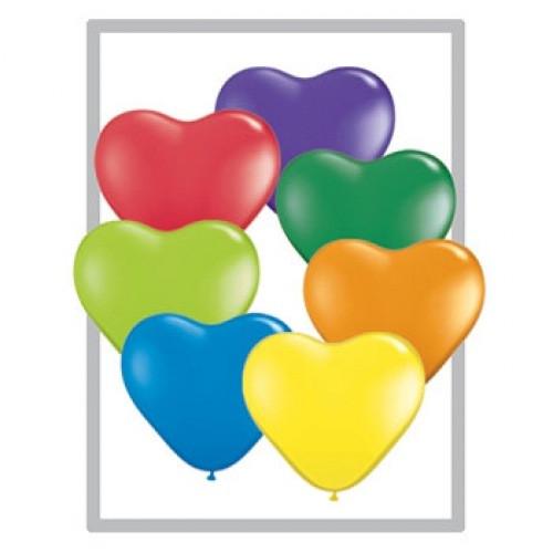 Heart Shaped Balloons - 6&quot; (100/bag)