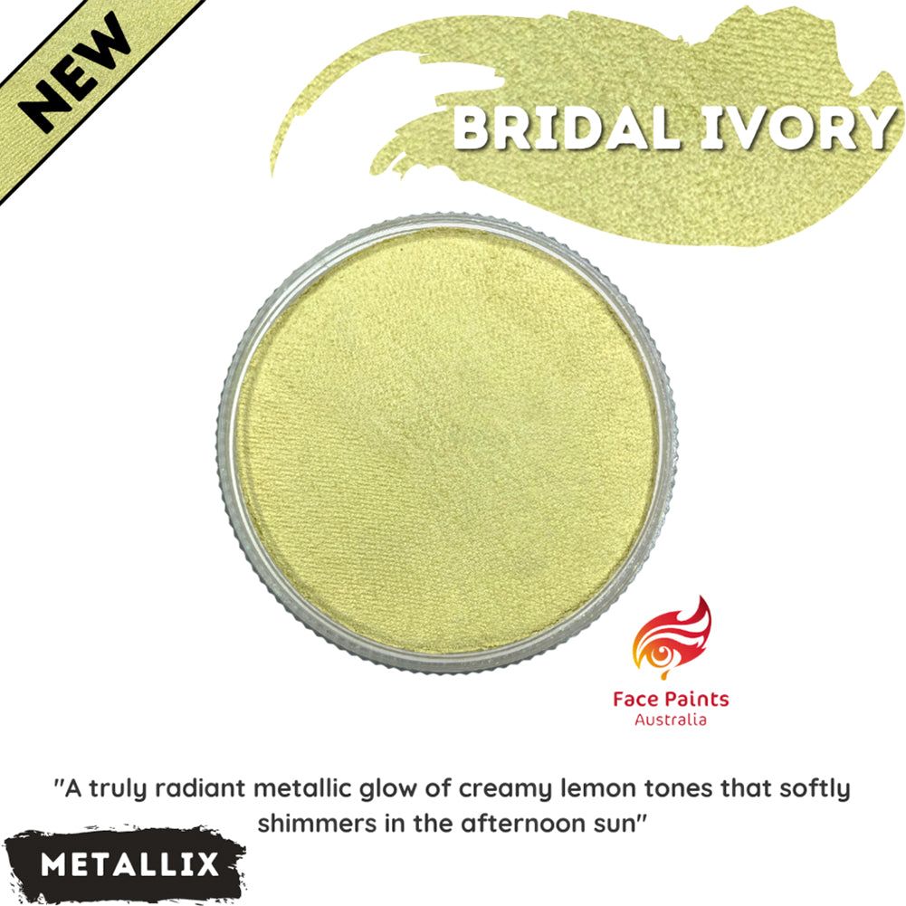 Face Paints Australia Face &amp; Body Paint - Metallix Bridal Ivory (30g)