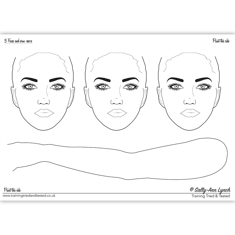 Sally-Ann Lynch Face Painting Practice Board - Faces &amp; Arm 0013 (A2)