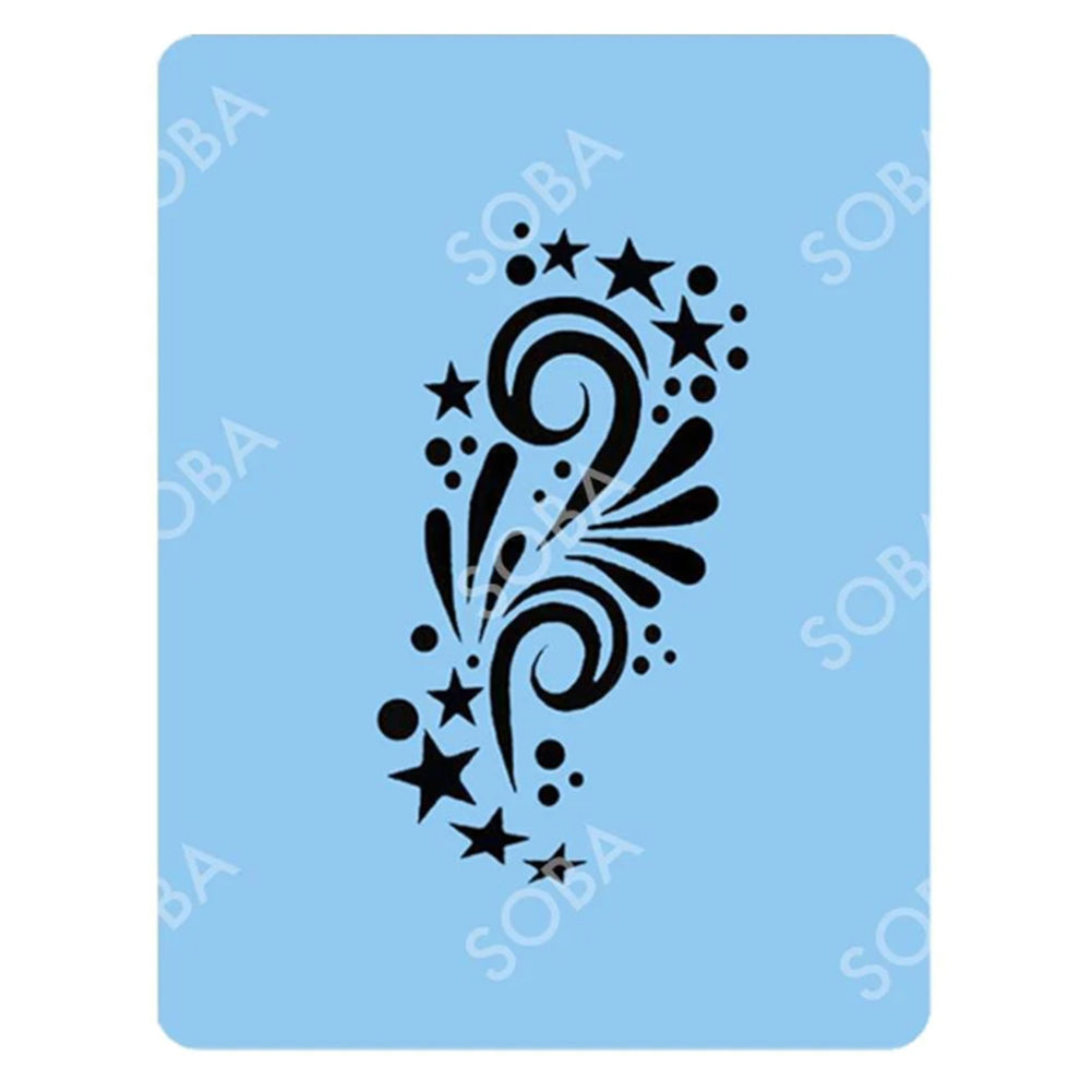 SOBA Quick EZ Face Painting Stencil - Stars &amp; Swirls