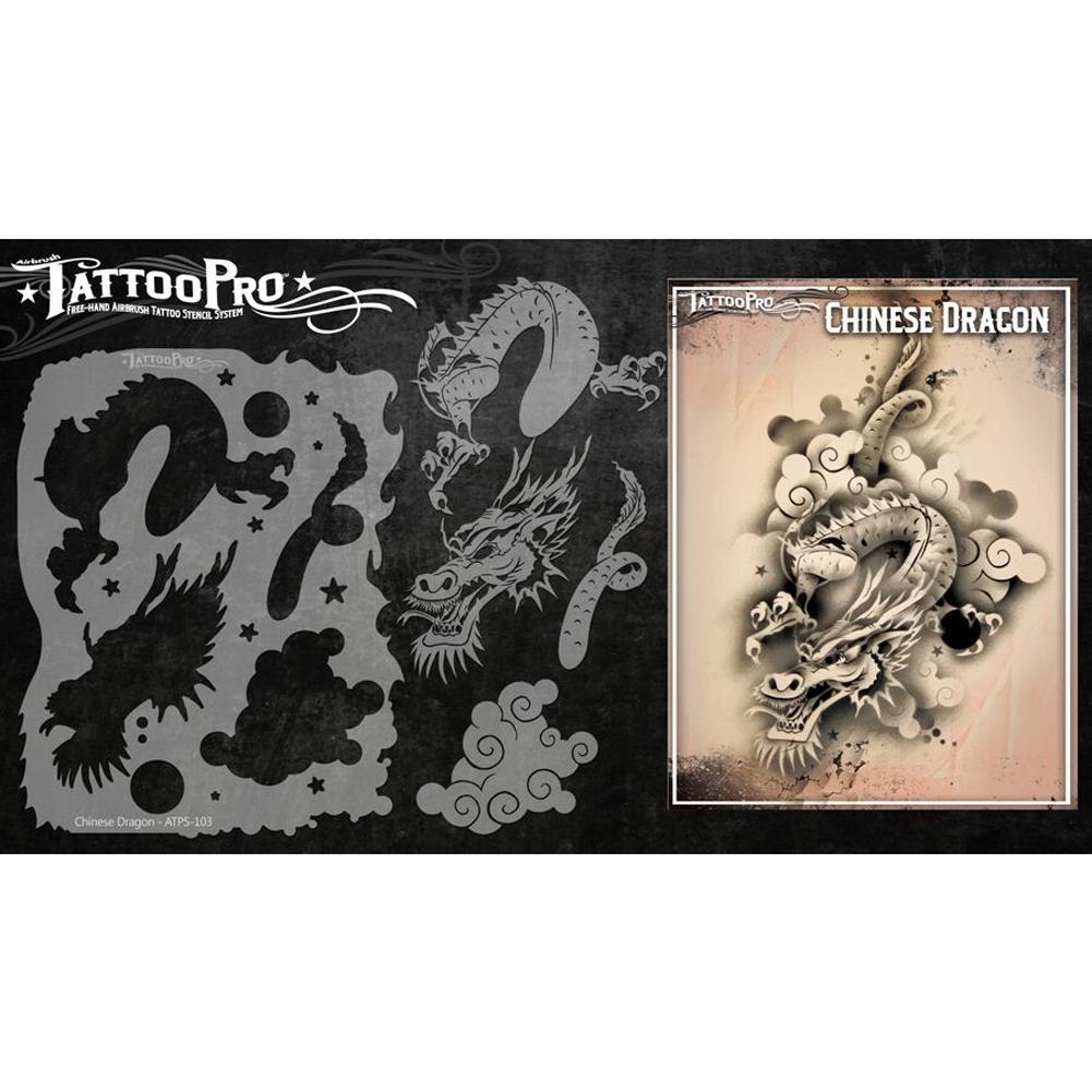 Tattoo Pro Series 1  Stencils - Chinese Dragon