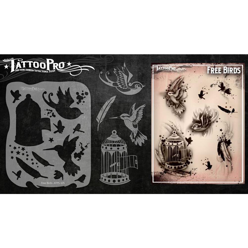 Tattoo Pro Series 1 Stencils - Free Birds