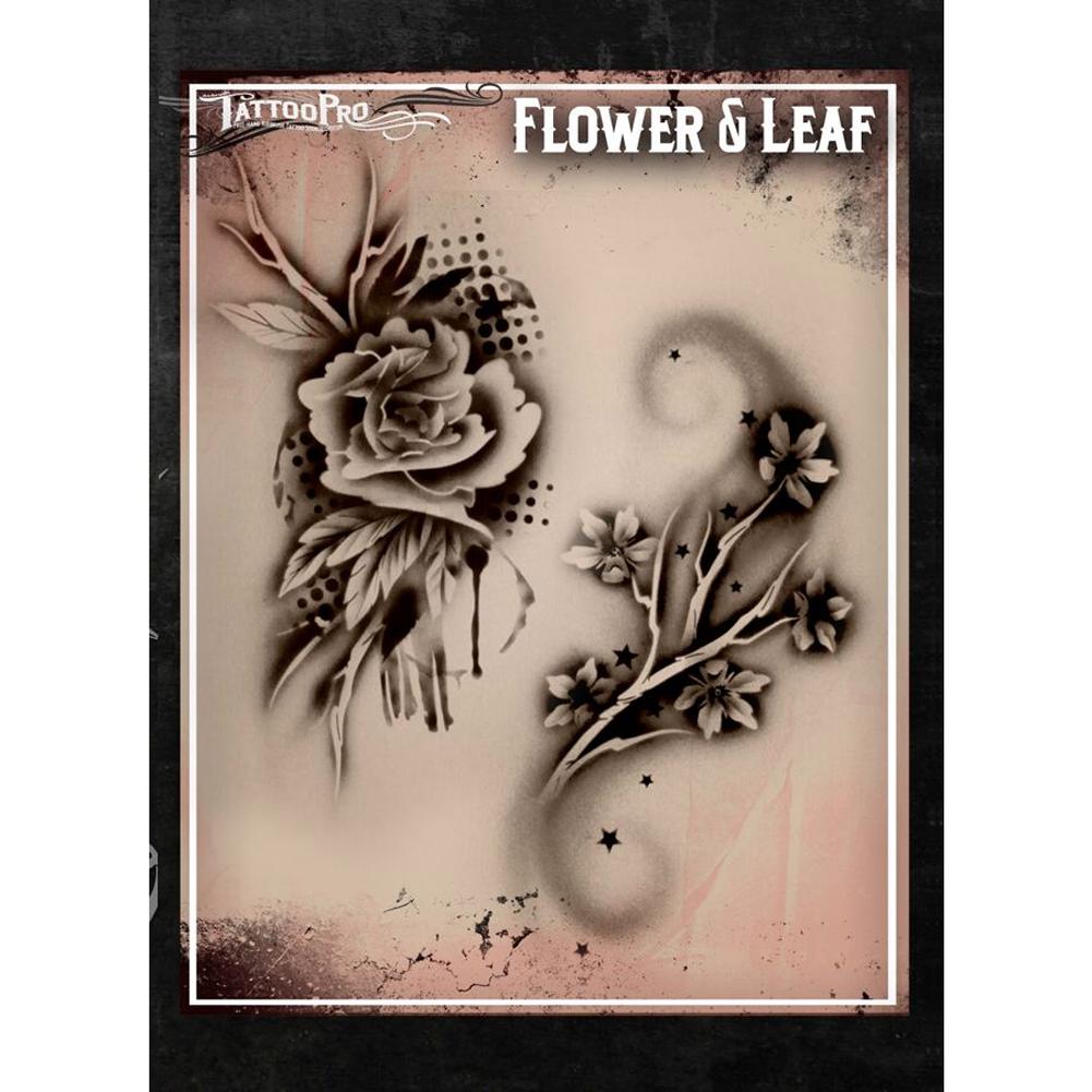 Tattoo Pro Series 1 Stencils - Flower &amp; Leaf