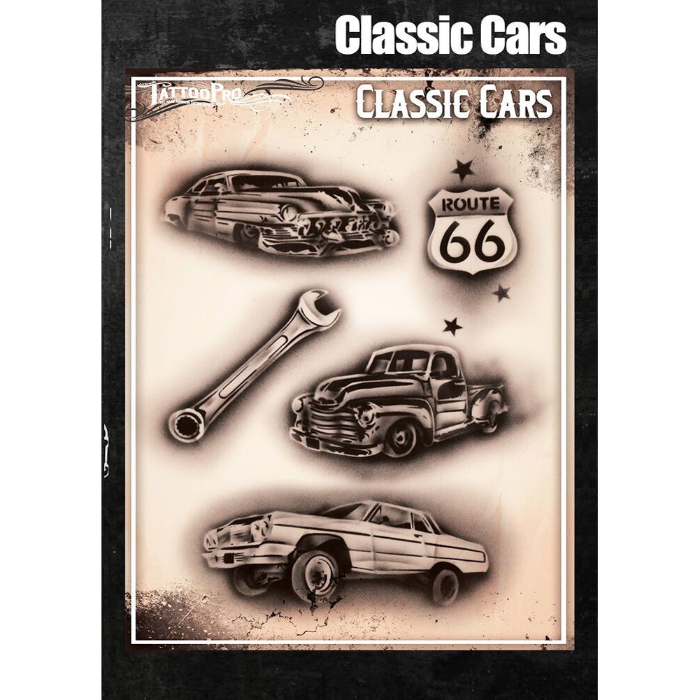 Tattoo Pro Series 4 Stencils - Classic Cars