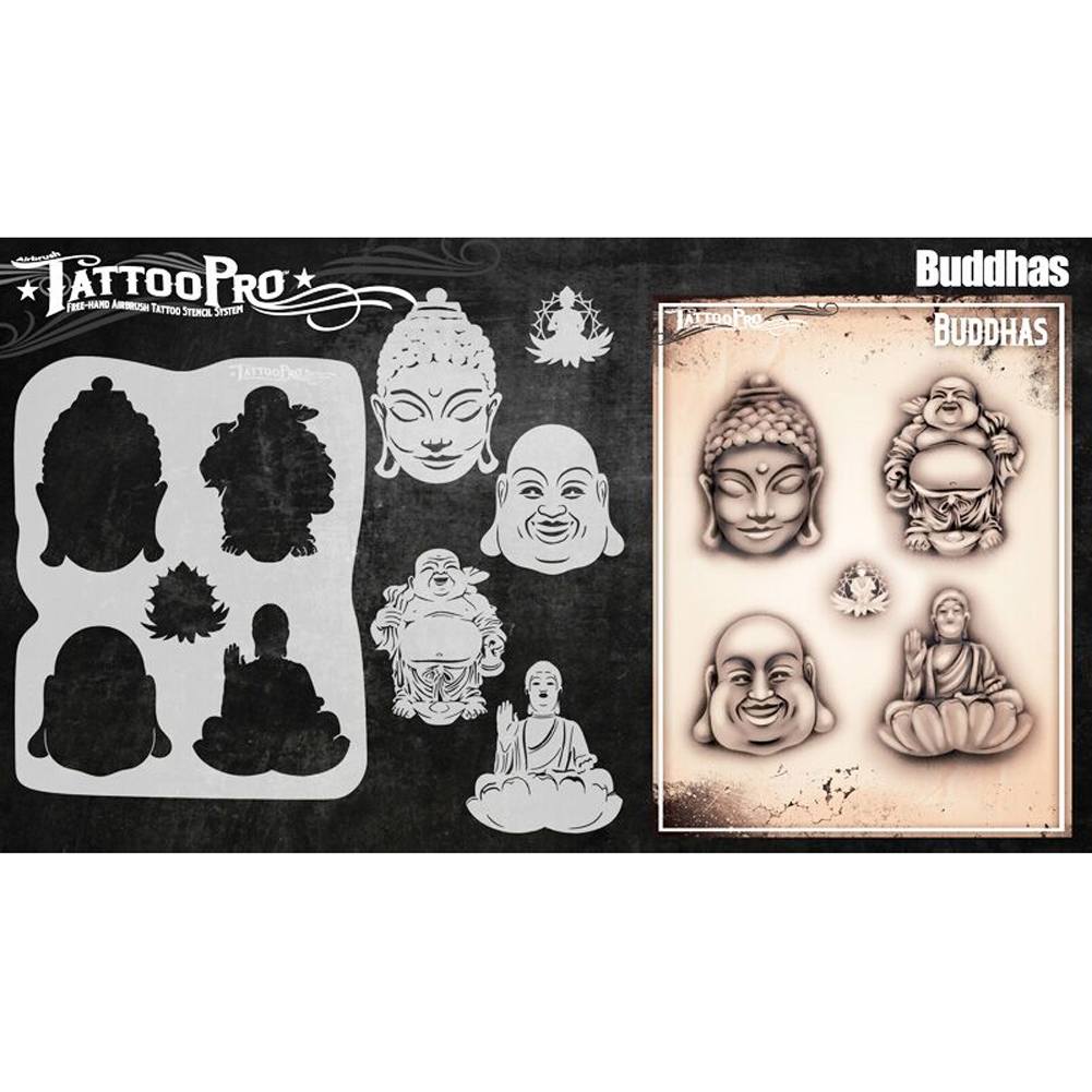 Tattoo Pro Series 5 Stencils - Buddahs