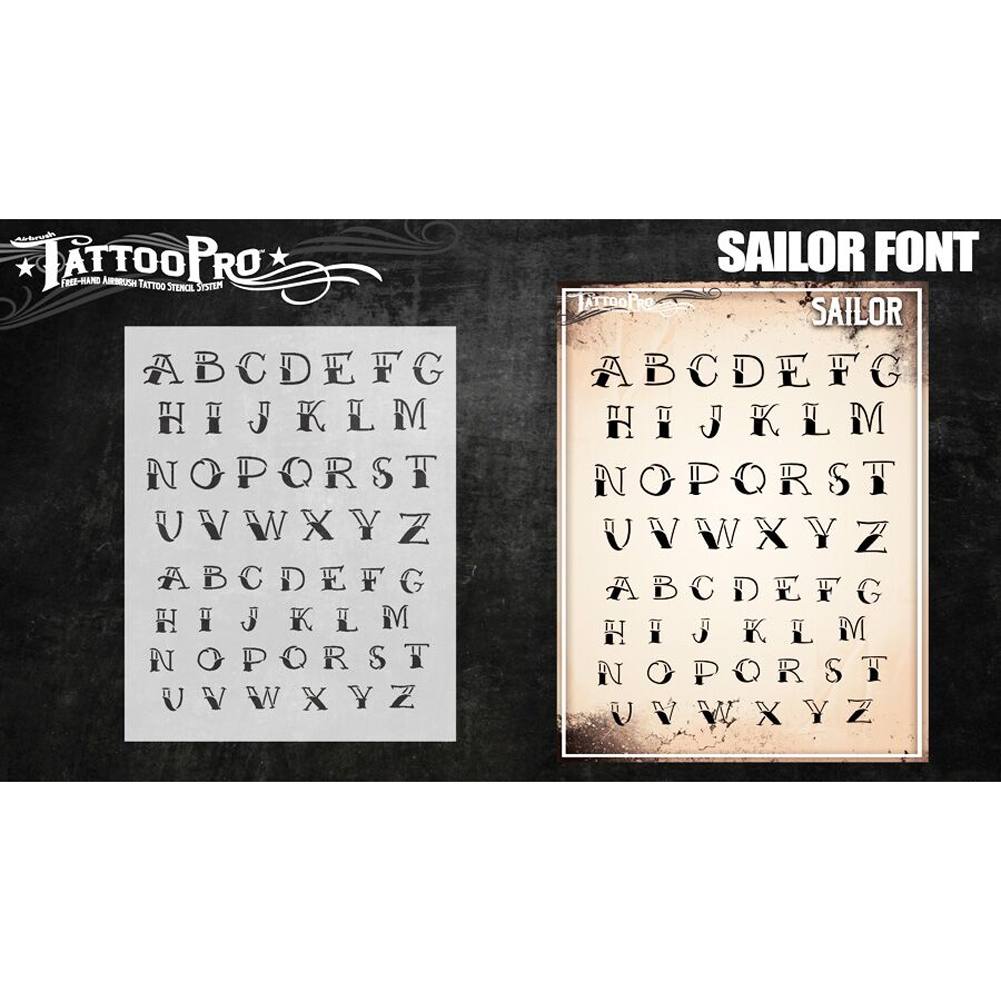 Tattoo Pro Font Stencils - Sailor