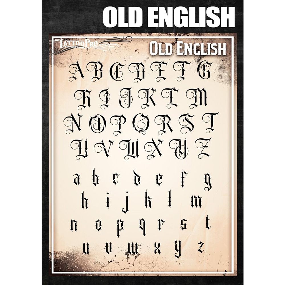 Tattoo Pro Font Stencils - Old English