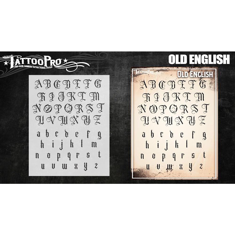 Tattoo Pro Font Stencils - Old English