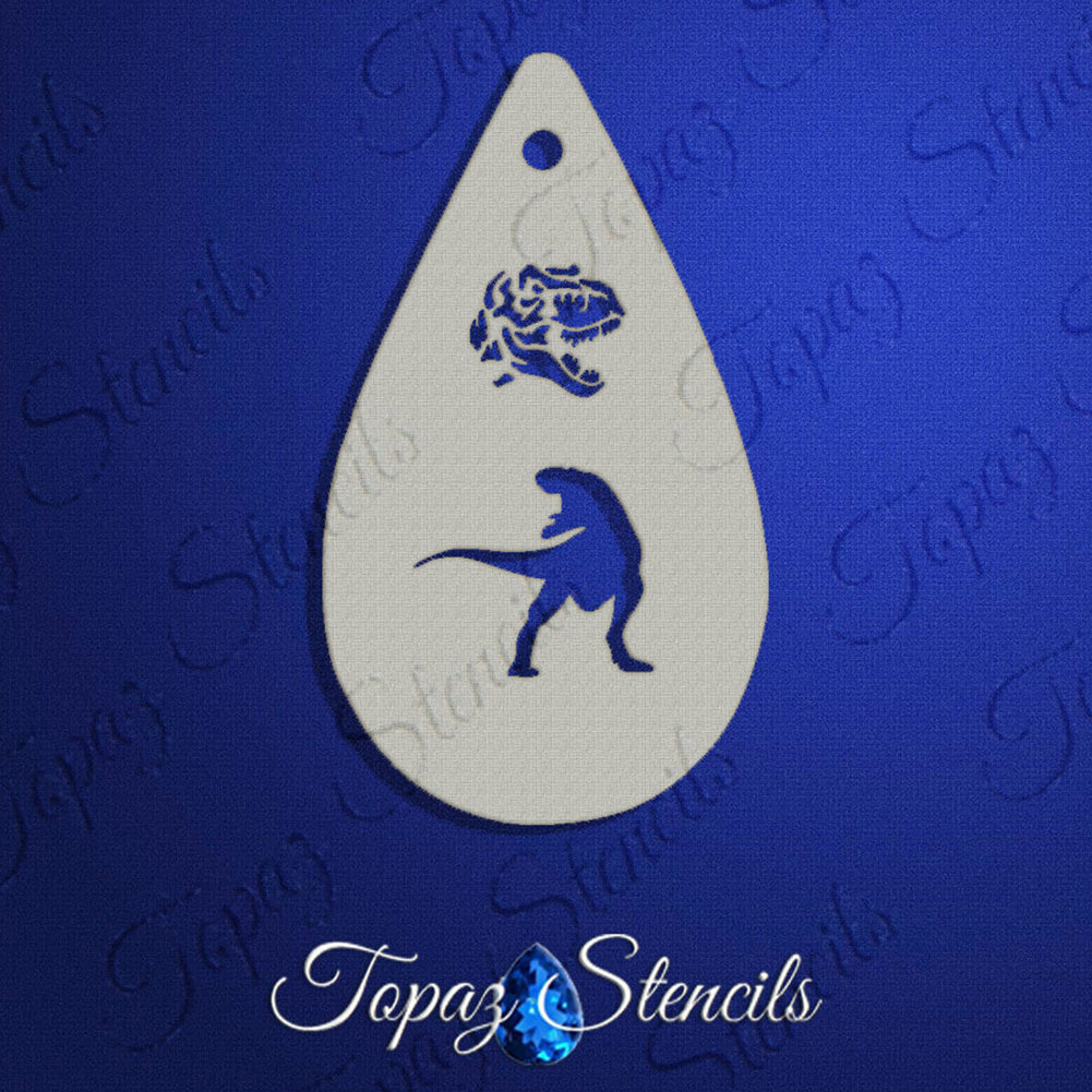 Topaz Face Painting Stencil - Tyrannosaurus Rex