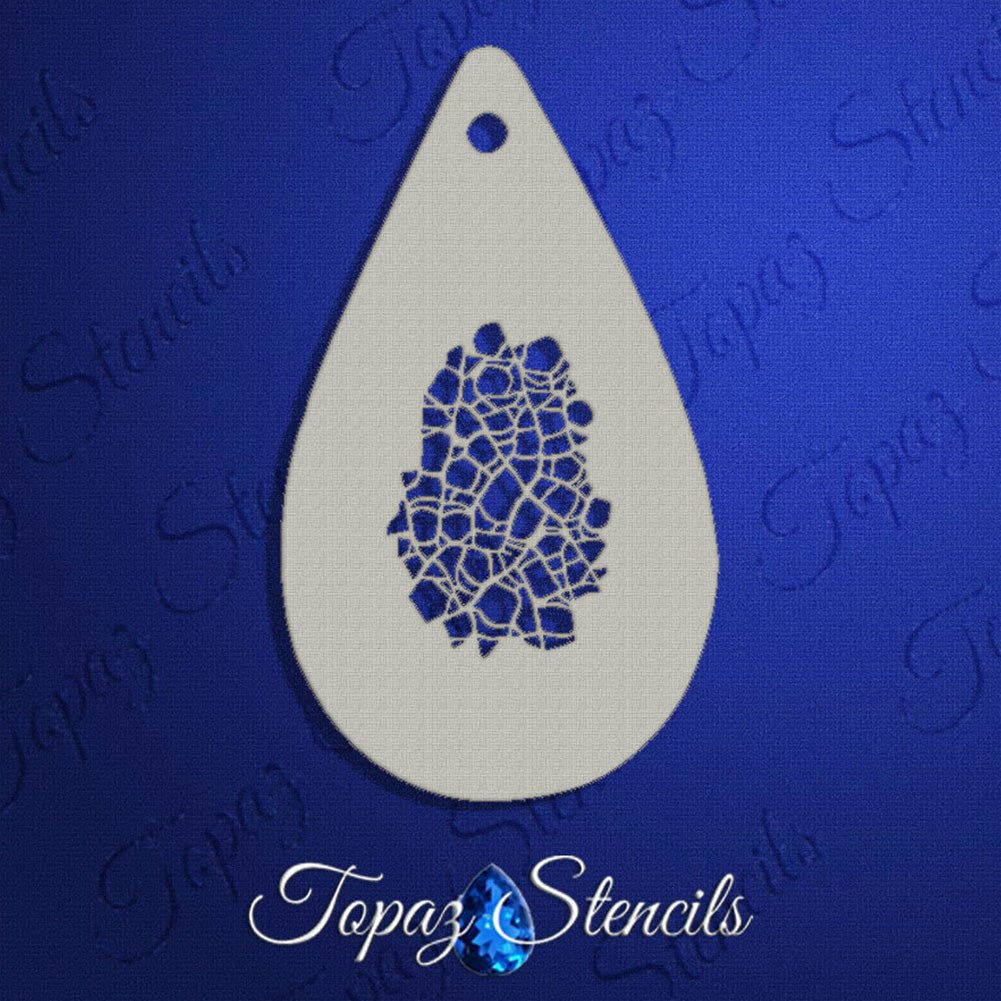 Topaz Face Painting Stencil - Rough Scale Texture