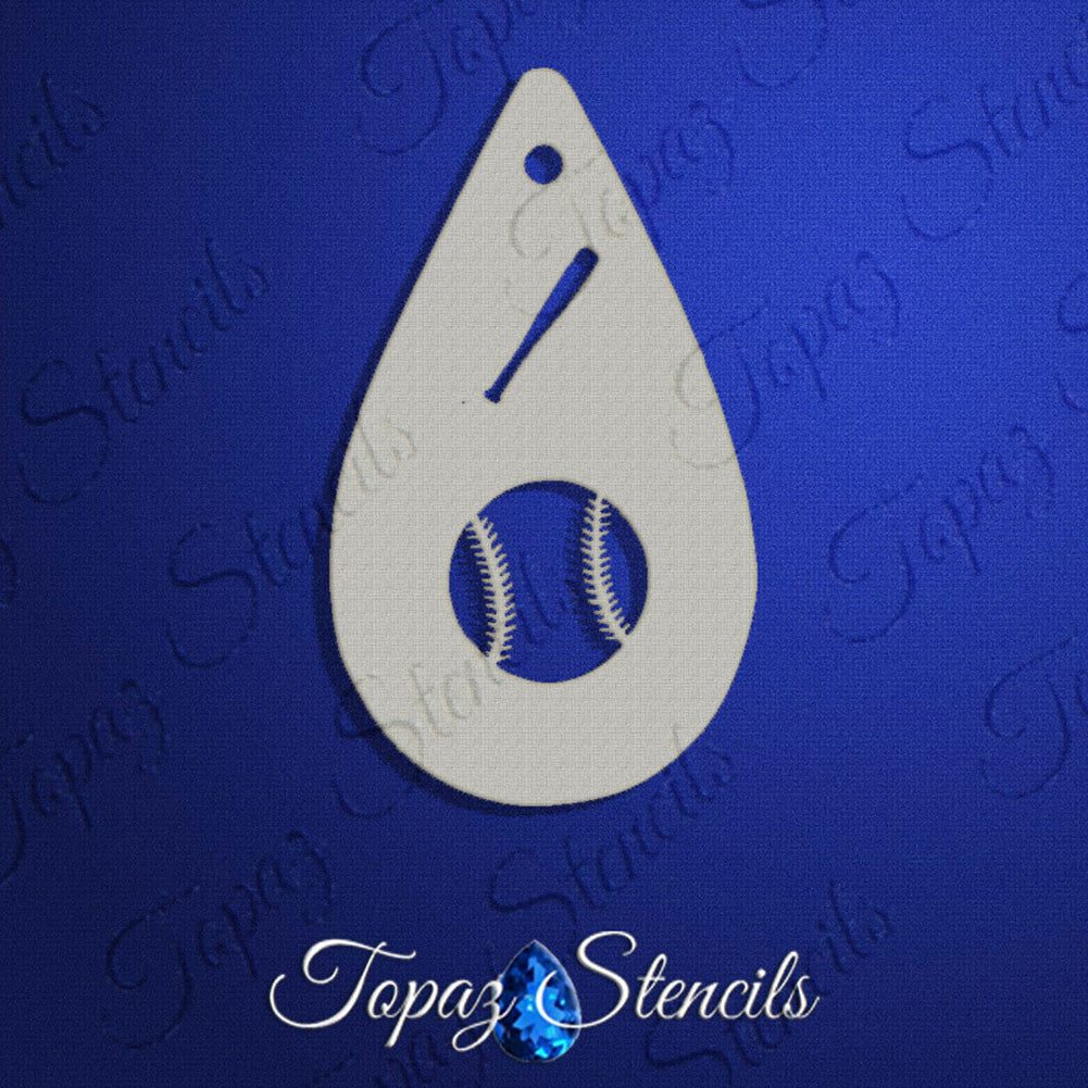 Topaz Face Painting Stencil - Baseball