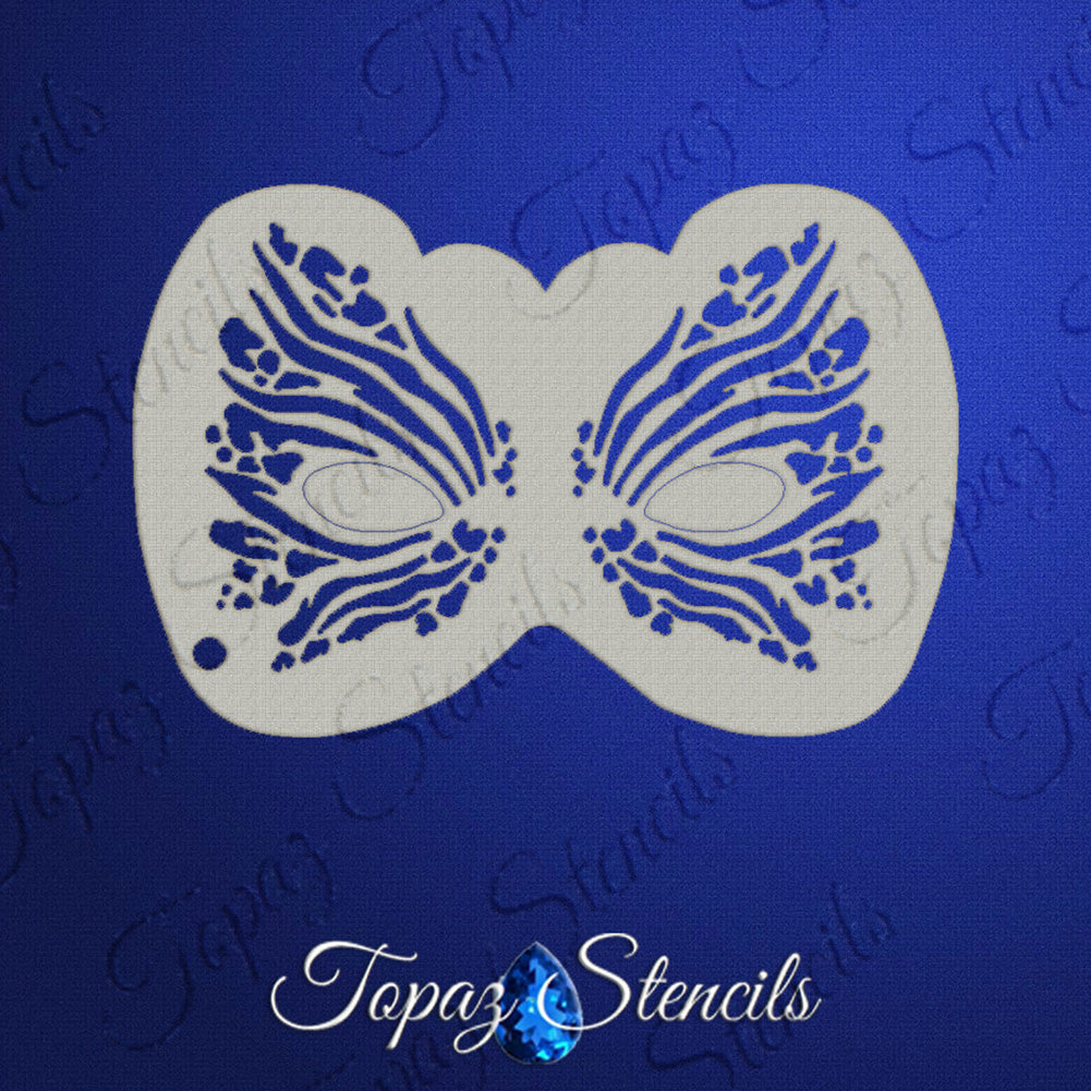 Topaz Face Painting Stencil - Tiger Flutter Eyes