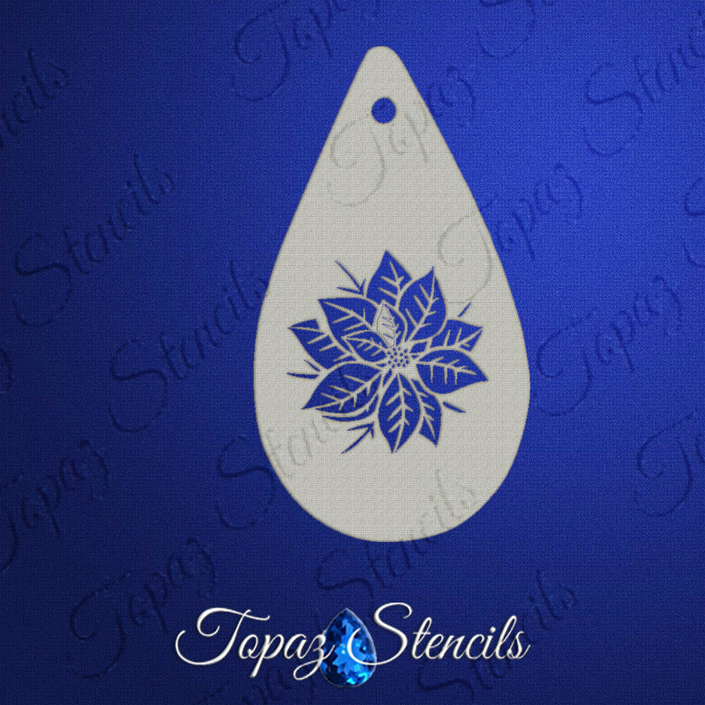 Topaz Face Painting Stencil - Poinsettia