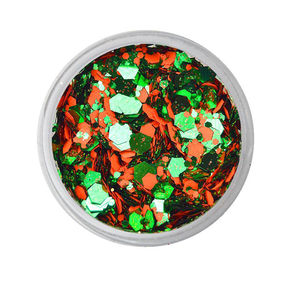 VIVID Gleam Chunky Glitter Cream - Triumphant - Orange &amp; Green