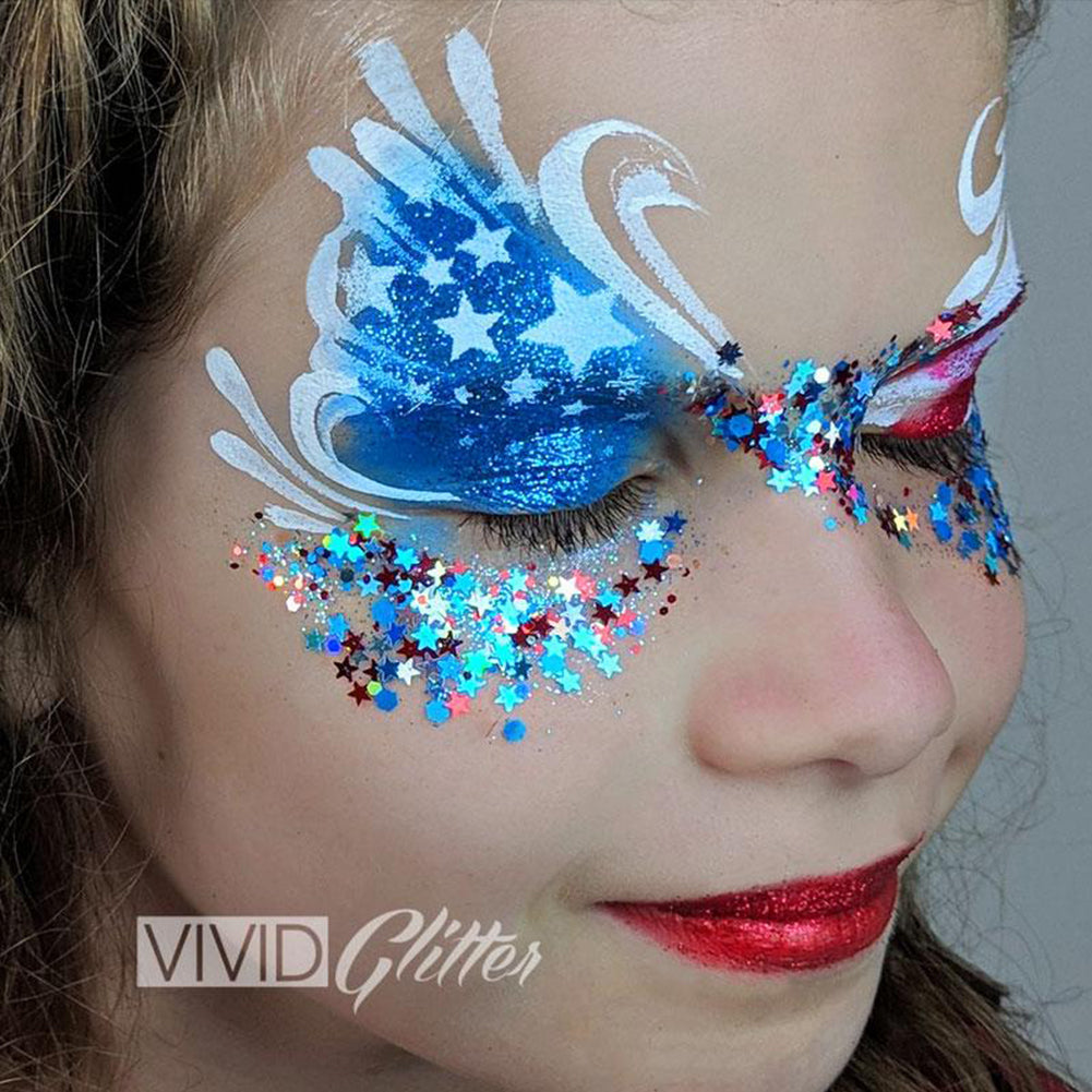 VIVID Glitter Red, White &amp; Boom Chunky Glitter Mix (10 gm)